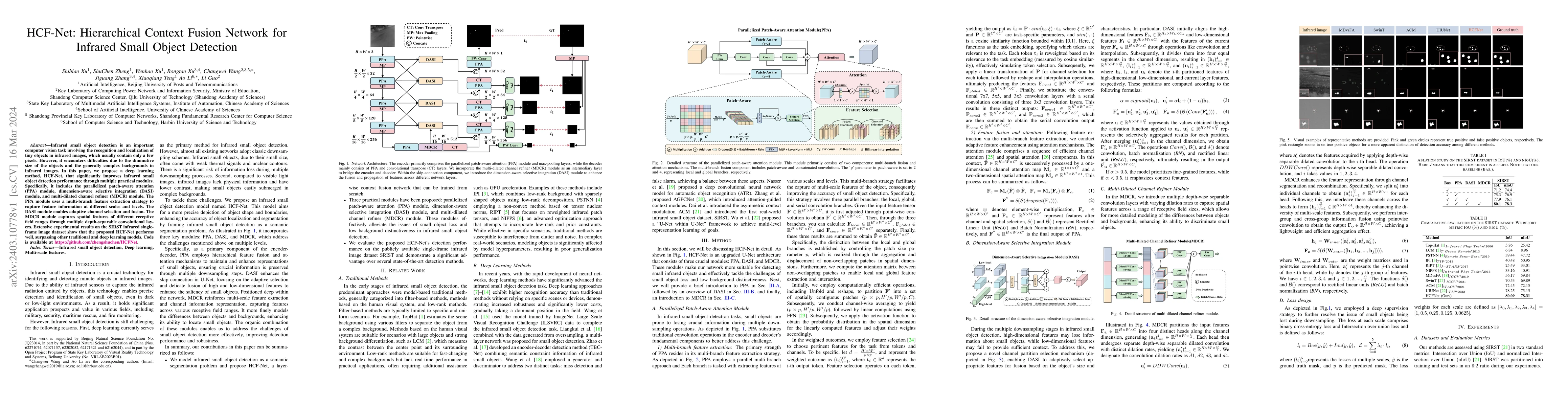 Thumbnail for HCF-Net: Hierarchical Context Fusion Network for Infrared Small Object
  Detection