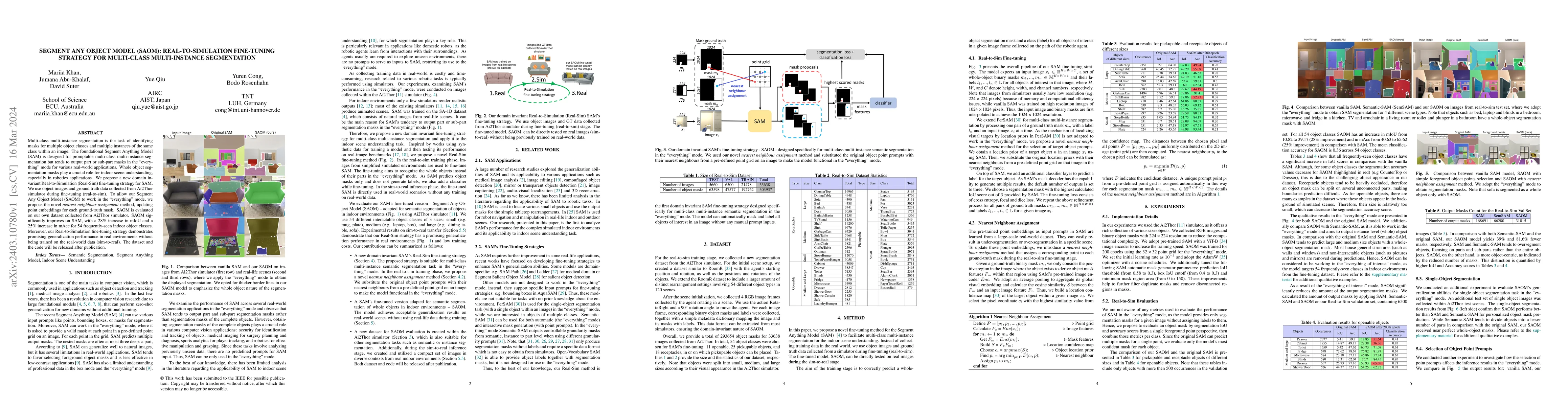 Thumbnail for Segment Any Object Model (SAOM): Real-to-Simulation Fine-Tuning Strategy
  for Multi-Class Multi-Instance Segmentation