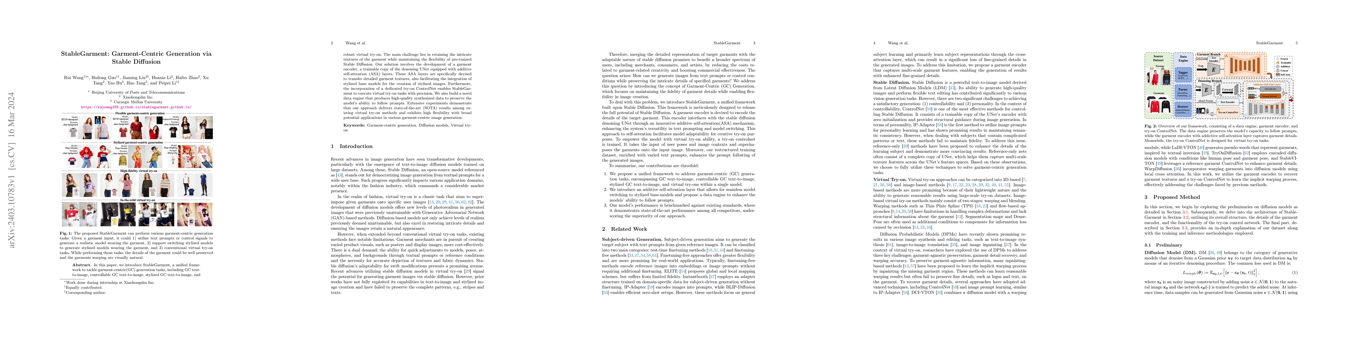 Thumbnail for StableGarment: Garment-Centric Generation via Stable Diffusion