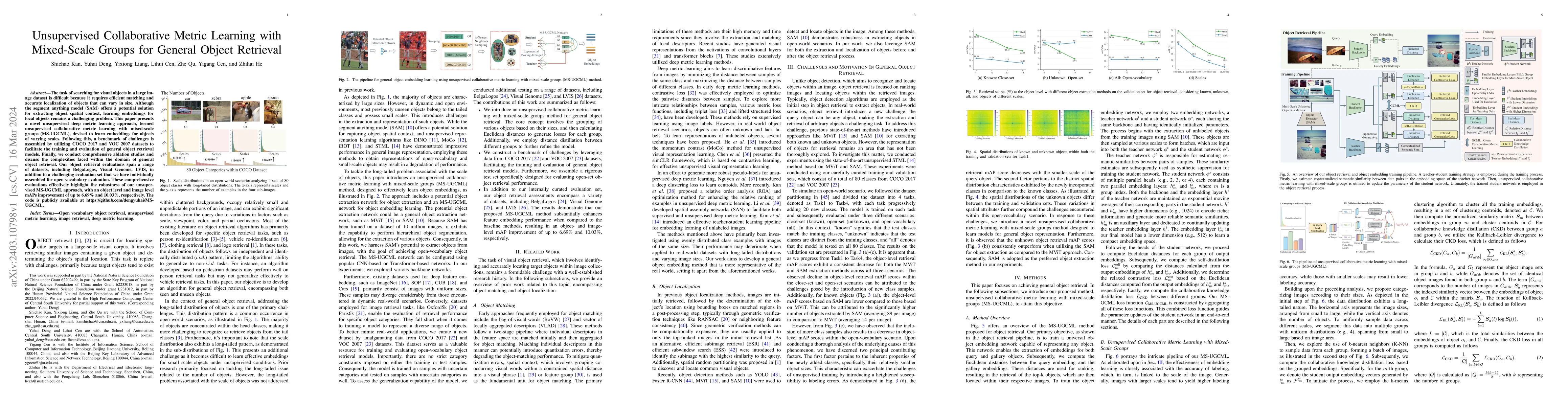 Thumbnail for Unsupervised Collaborative Metric Learning with Mixed-Scale Groups for
  General Object Retrieval