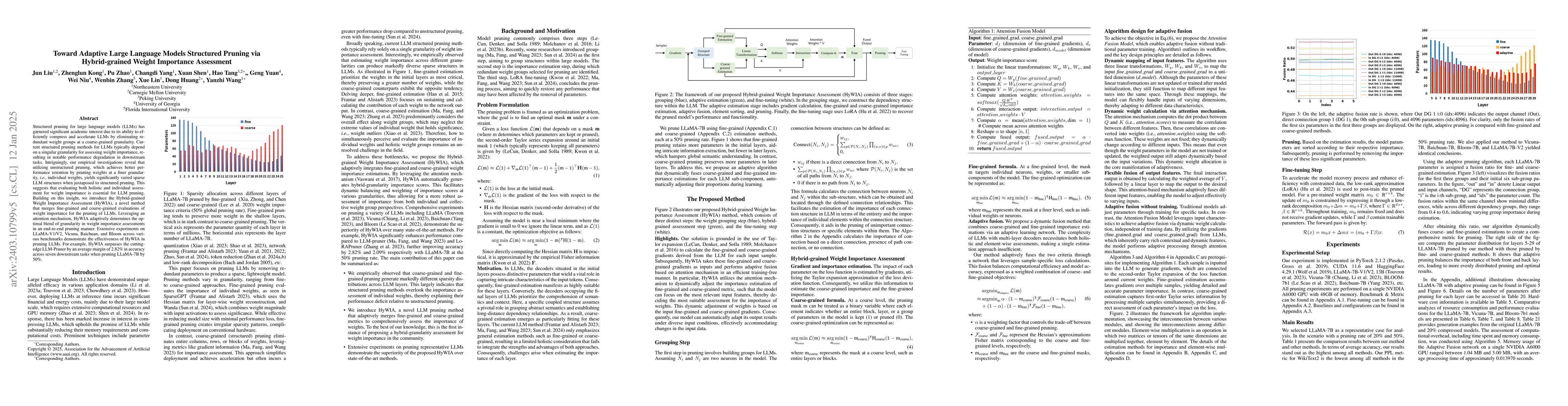 Thumbnail for Efficient Pruning of Large Language Model with Adaptive Estimation
  Fusion
