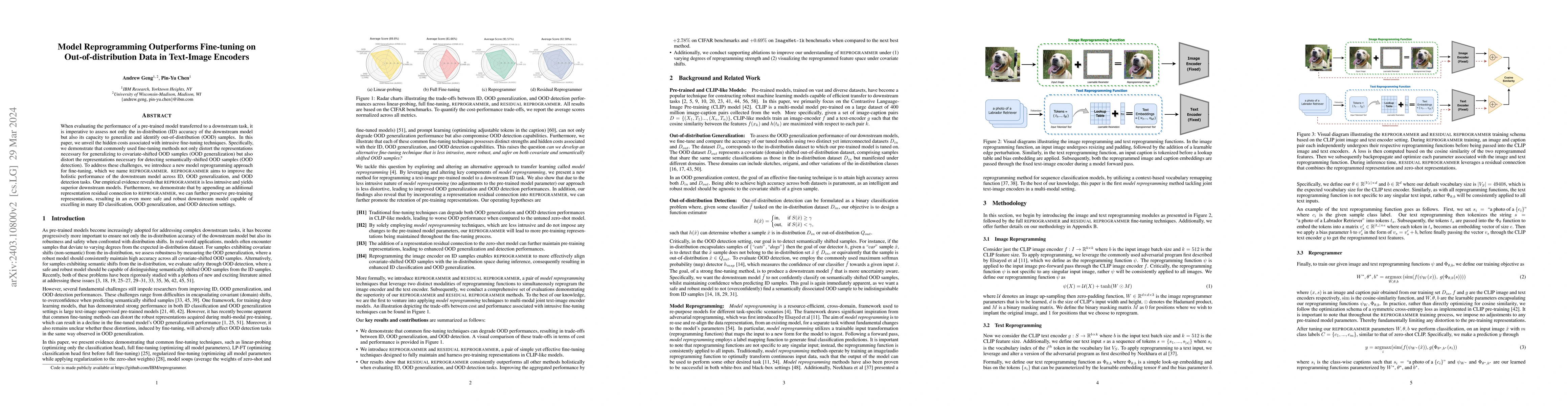 Thumbnail for Model Reprogramming Outperforms Fine-tuning on Out-of-distribution Data
  in Text-Image Encoders
