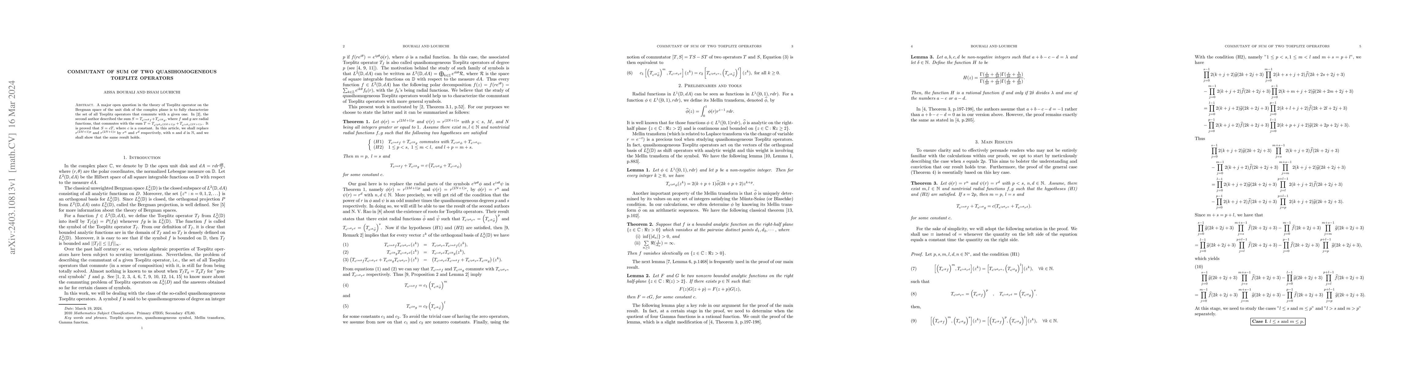 Thumbnail for Commutant of sum of two quasihomogeneous Toeplitz operators