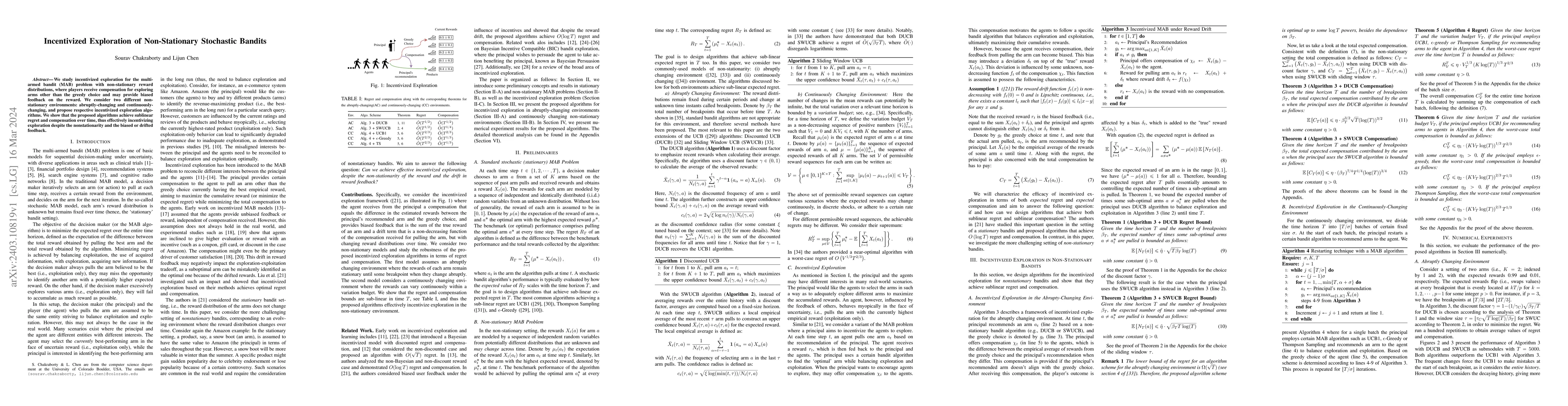 Thumbnail for Incentivized Exploration of Non-Stationary Stochastic Bandits