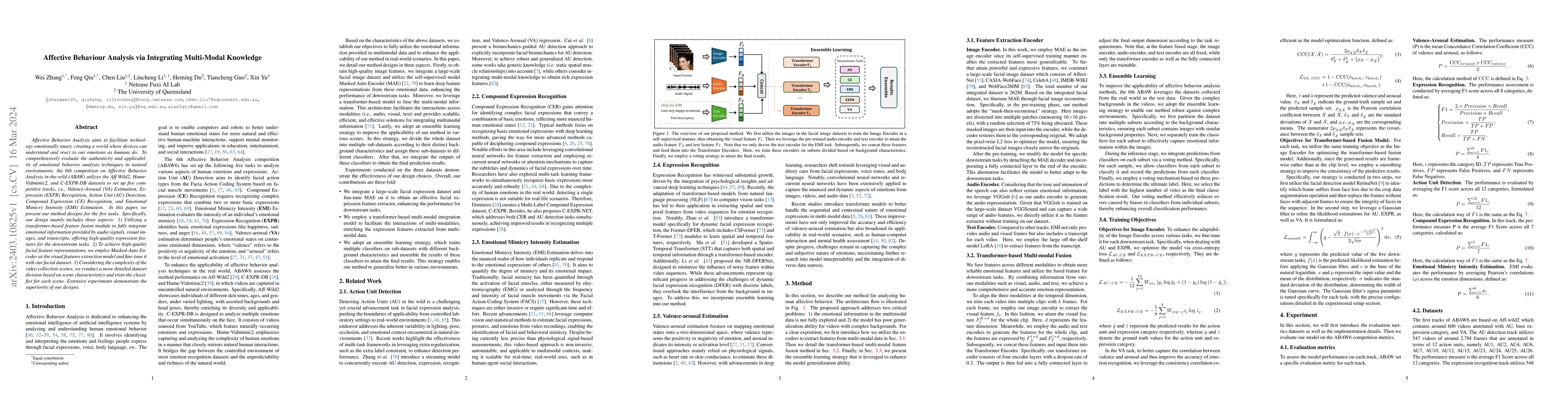 Thumbnail for Affective Behaviour Analysis via Integrating Multi-Modal Knowledge