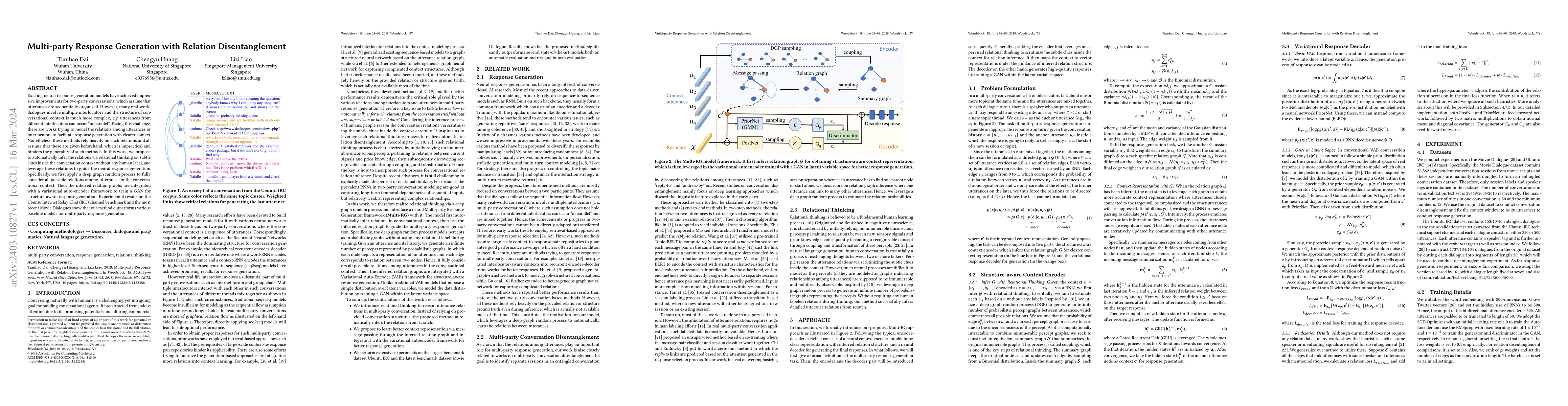 Thumbnail for Multi-party Response Generation with Relation Disentanglement