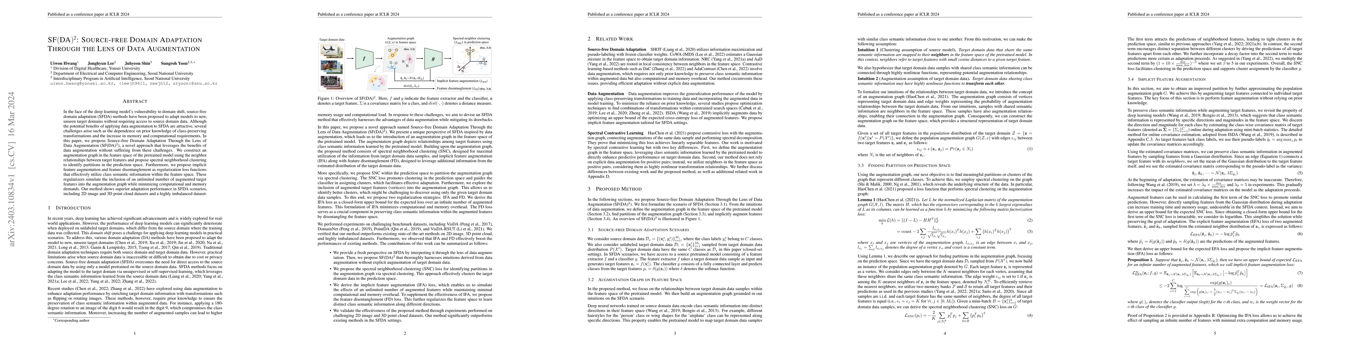 Thumbnail for SF(DA)$^2$: Source-free Domain Adaptation Through the Lens of Data
  Augmentation