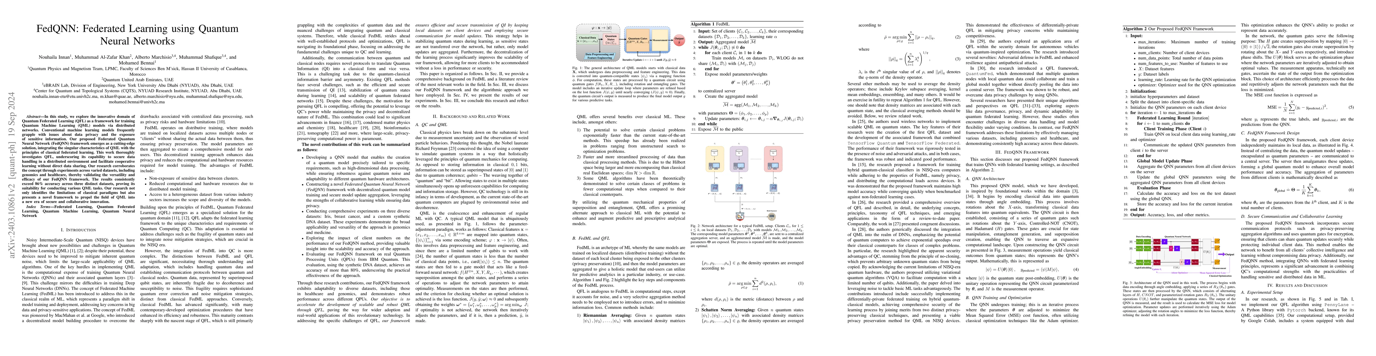 Thumbnail for FedQNN: Federated Learning using Quantum Neural Networks