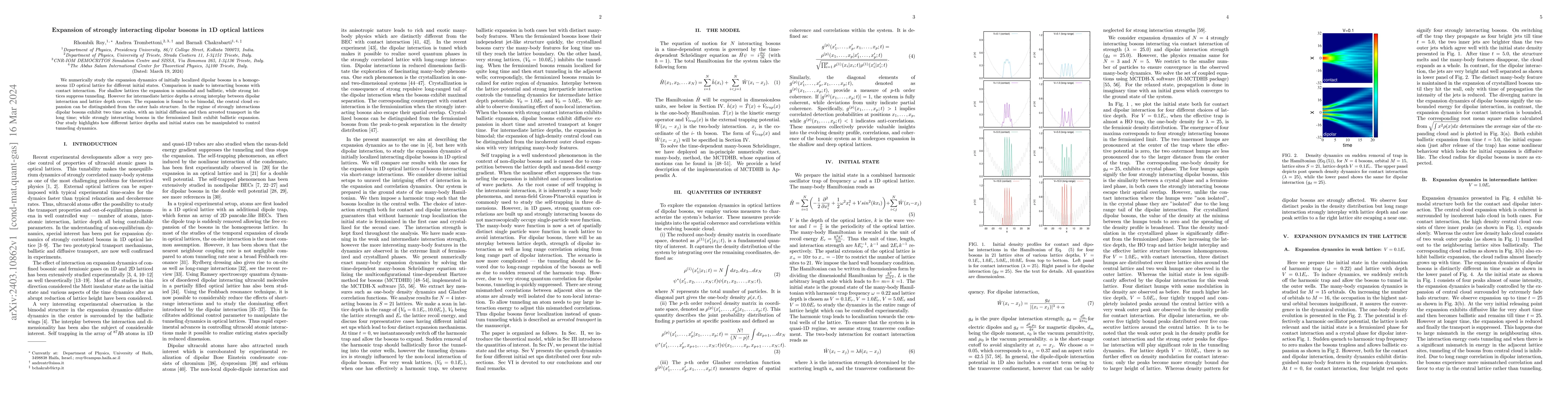 Thumbnail for Expansion of strongly interacting dipolar bosons in 1D optical lattices