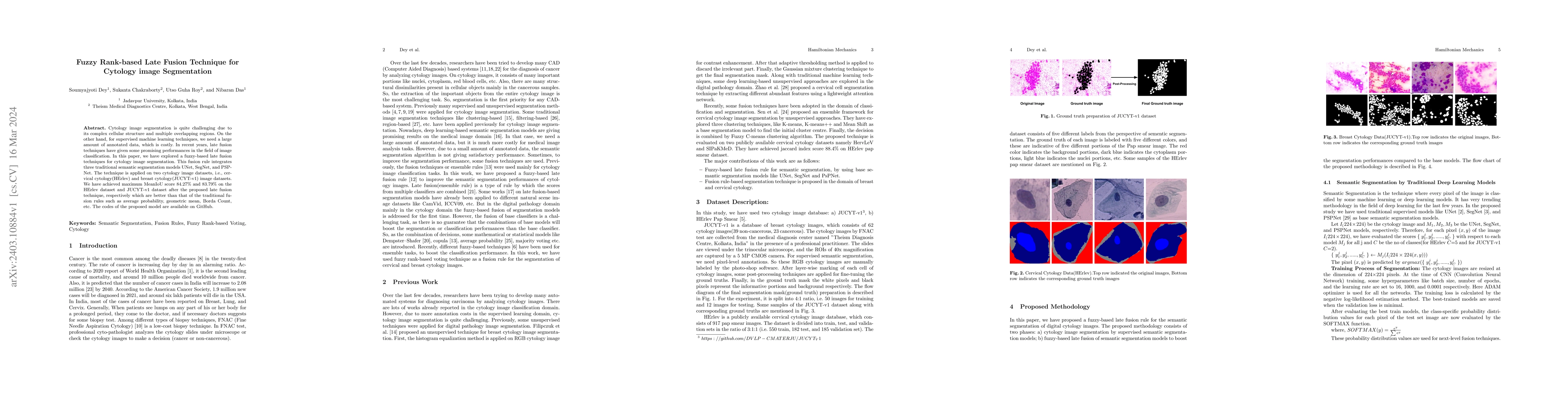 Thumbnail for Fuzzy Rank-based Late Fusion Technique for Cytology image Segmentation