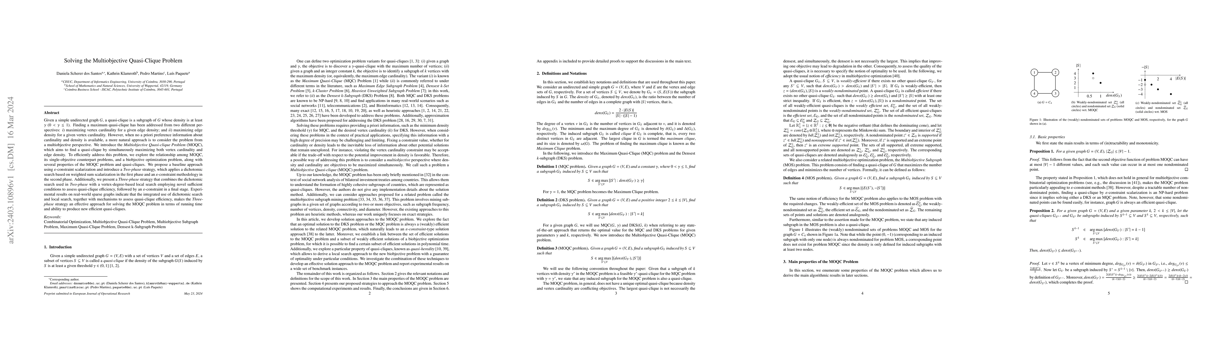 Thumbnail for Solving the Multiobjective Quasi-Clique Problem
