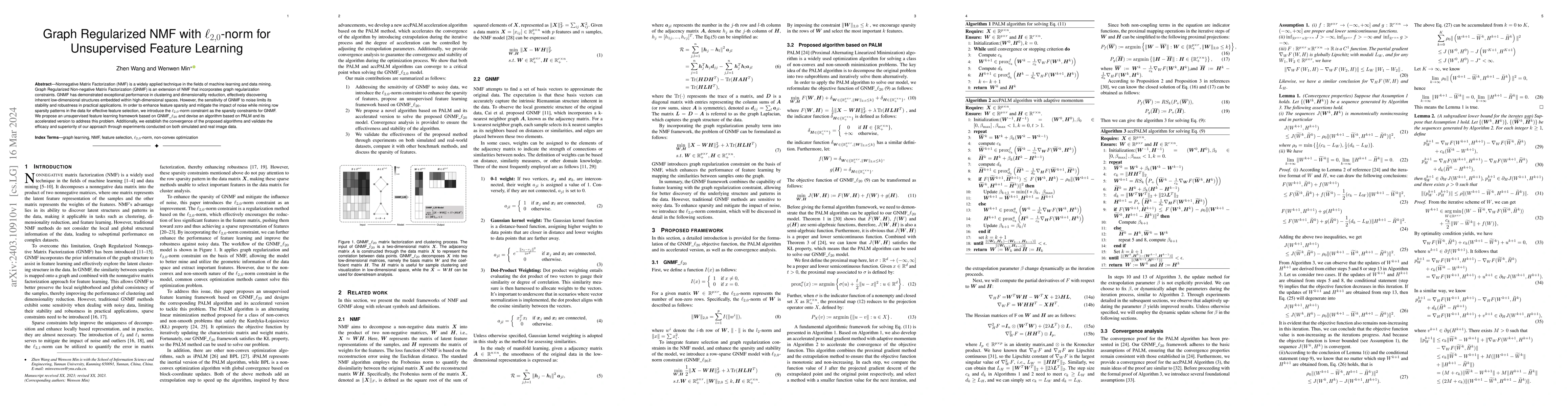 Thumbnail for Graph Regularized NMF with L20-norm for Unsupervised Feature Learning