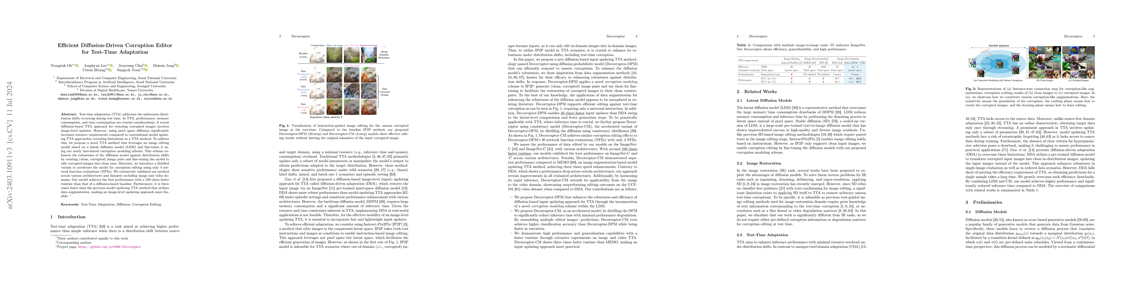 Thumbnail for Efficient Diffusion-Driven Corruption Editor for Test-Time Adaptation