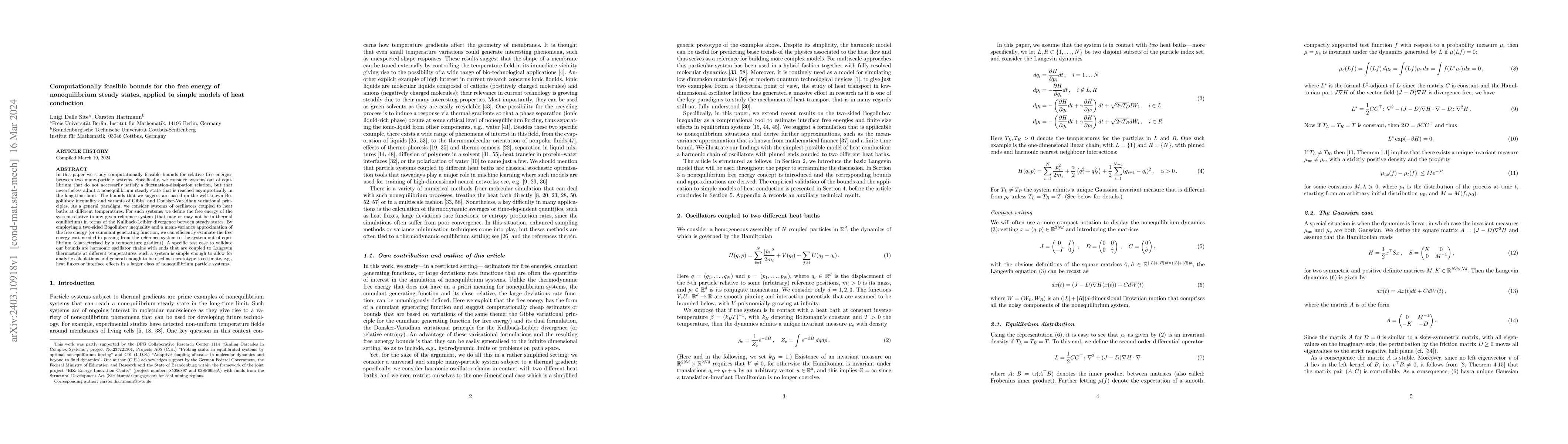Thumbnail for Computationally feasible bounds for the free energy of nonequilibrium
  steady states, applied to simple models of heat conduction