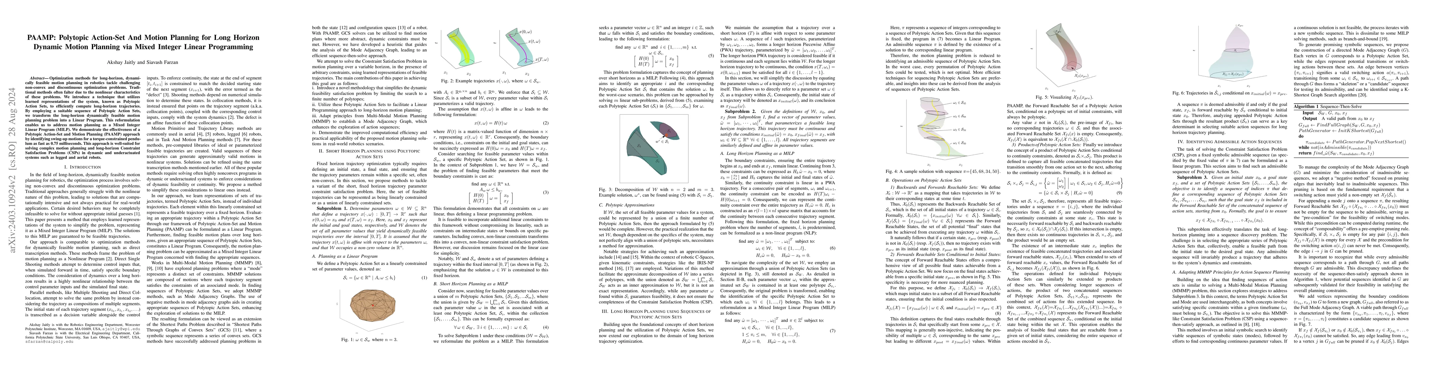 Thumbnail for PAAMP: Polytopic Action-Set And Motion Planning For Long Horizon Dynamic
  Motion Planning via Mixed Integer Linear Programming
