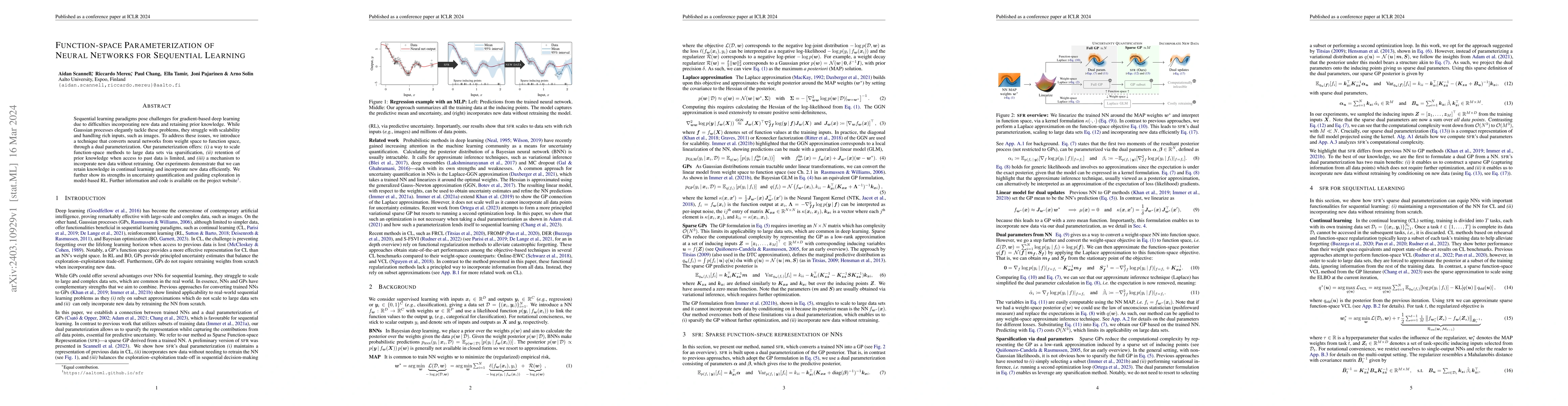 Thumbnail for Function-space Parameterization of Neural Networks for Sequential
  Learning