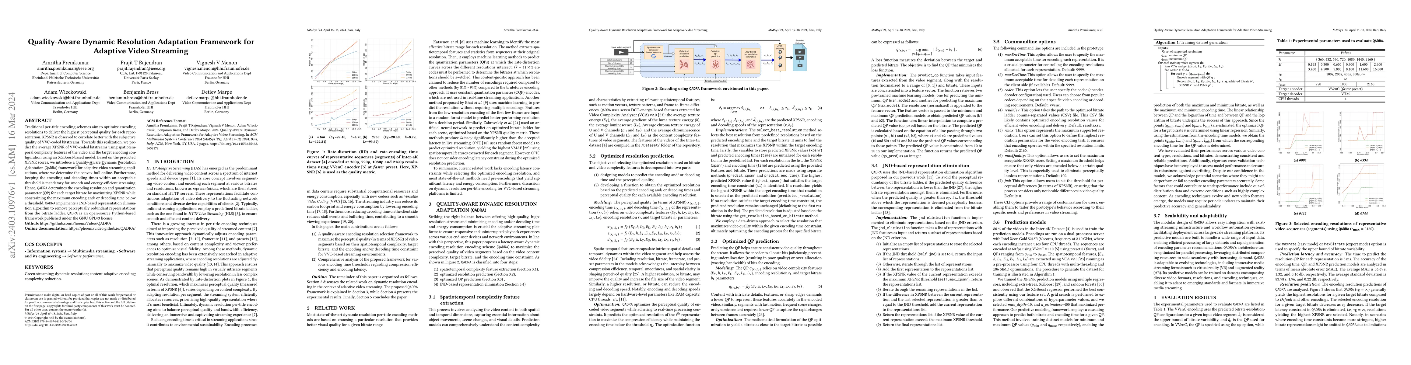 Thumbnail for Quality-Aware Dynamic Resolution Adaptation Framework for Adaptive Video
  Streaming