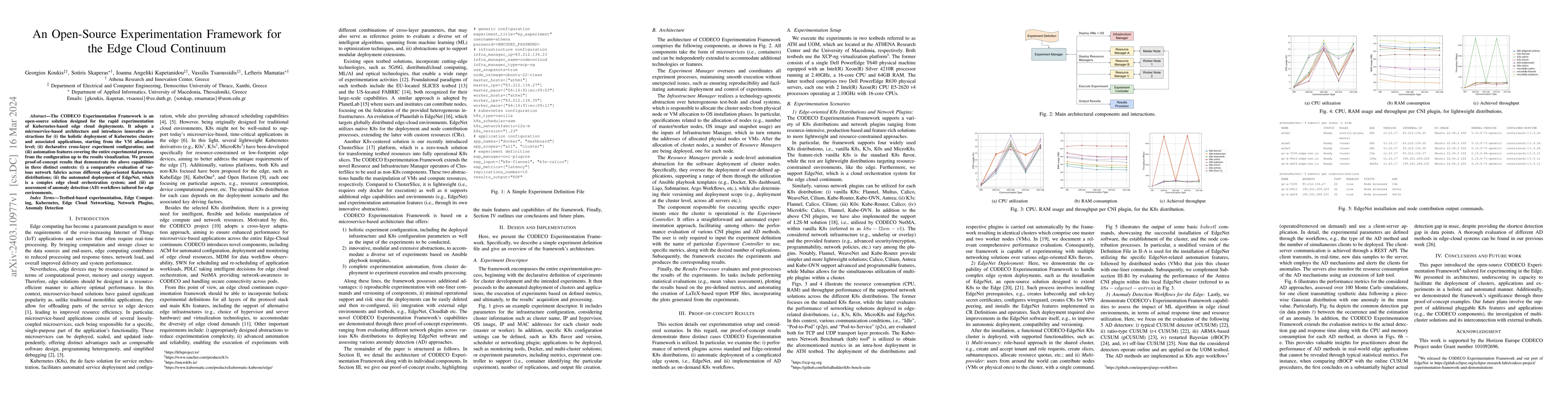 Thumbnail for An Open-Source Experimentation Framework for the Edge Cloud Continuum