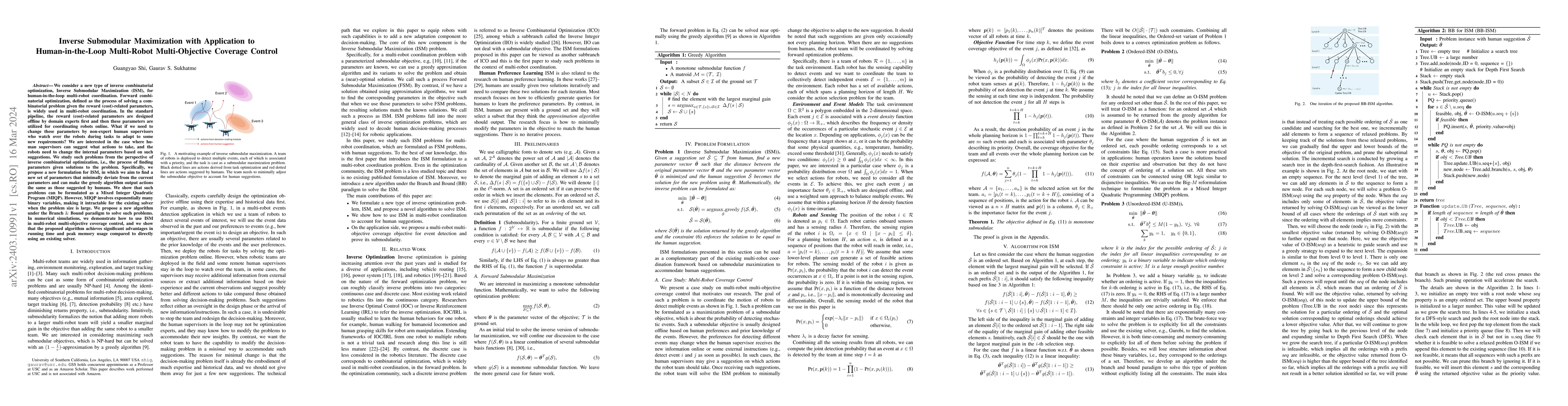 Thumbnail for Inverse Submodular Maximization with Application to Human-in-the-Loop
  Multi-Robot Multi-Objective Coverage Control