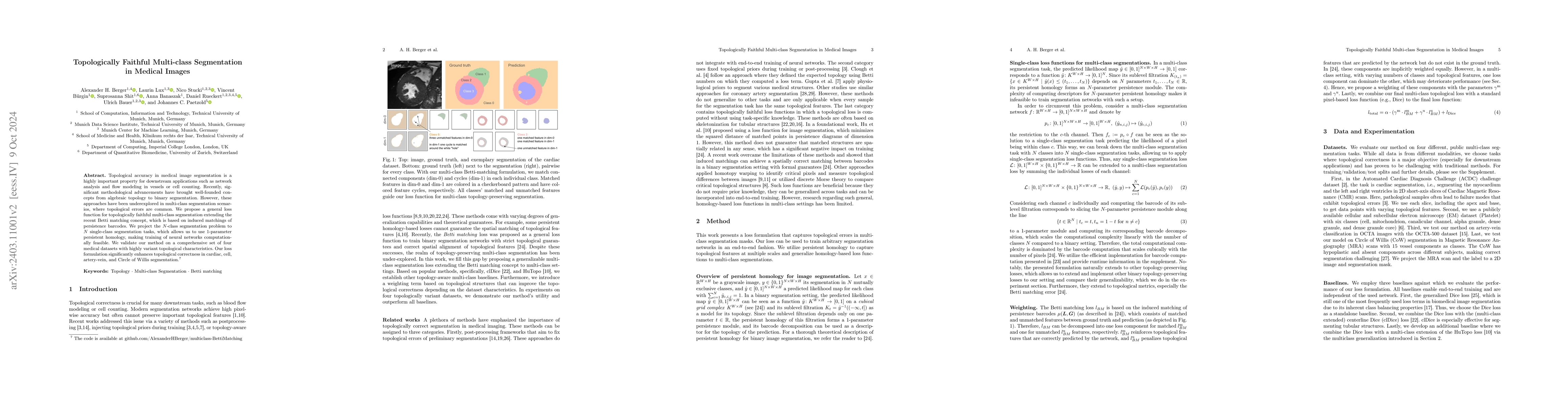 Thumbnail for Topologically faithful multi-class segmentation in medical images