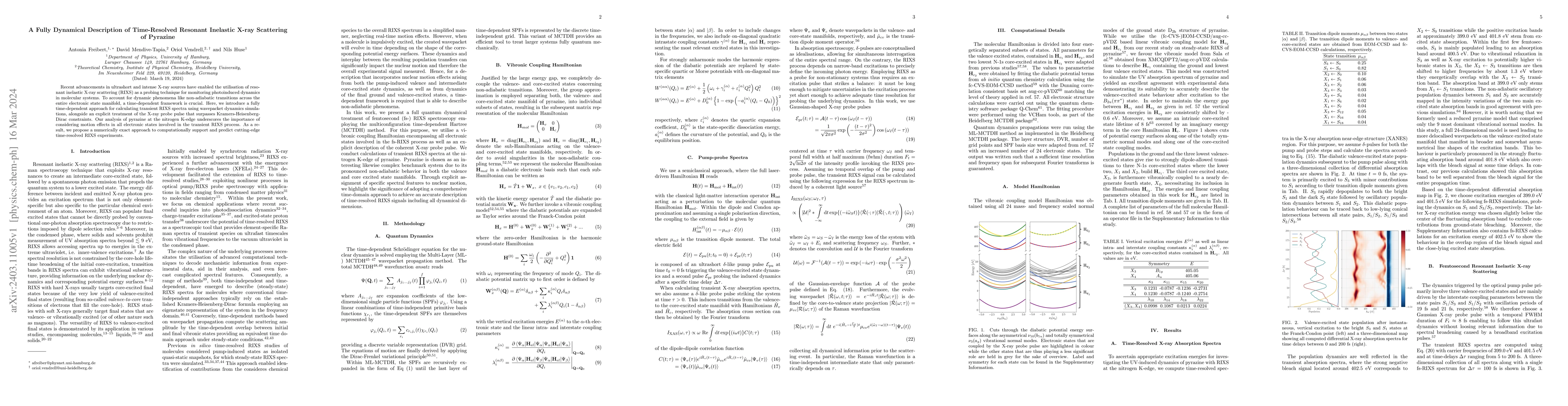 Thumbnail for A Fully Dynamical Description of Time-Resolved Resonant Inelastic X-ray
  Scattering of Pyrazine