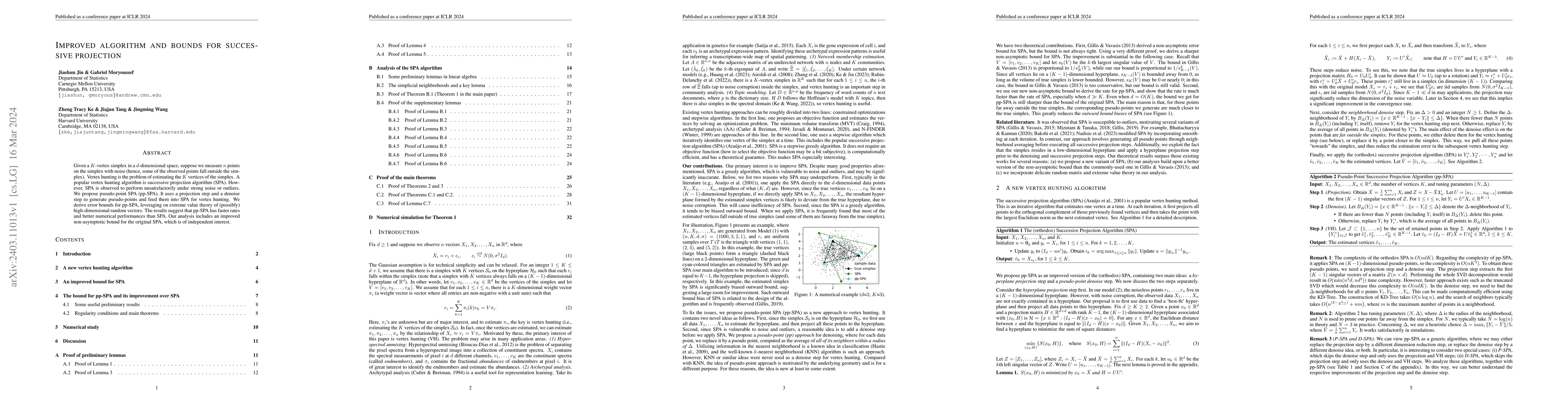 Thumbnail for Improved Algorithm and Bounds for Successive Projection