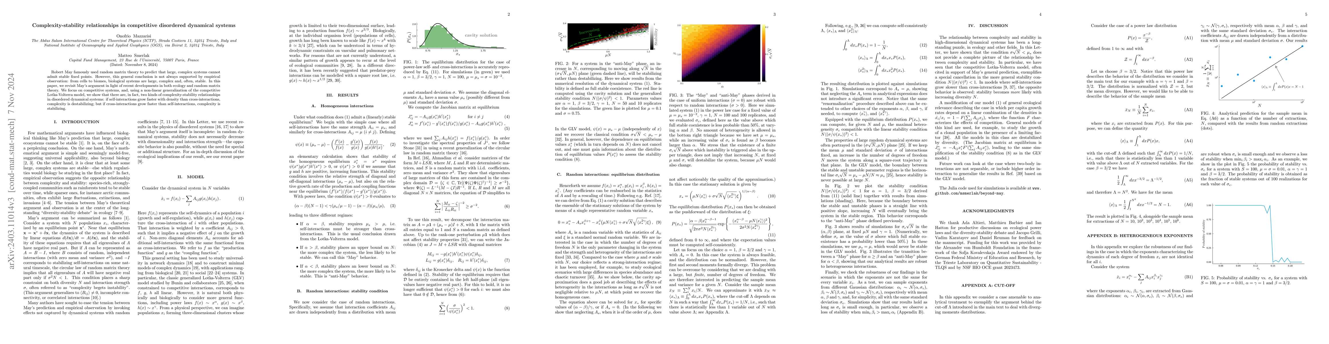 Thumbnail for Complexity-stability relationships in disordered dynamical systems
