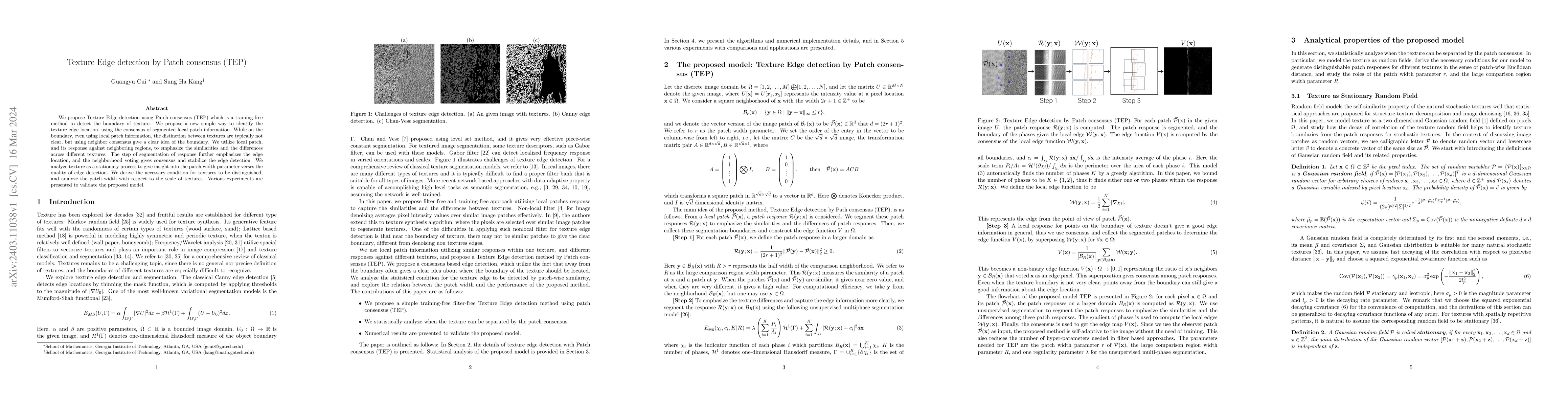 Thumbnail for Texture Edge detection by Patch consensus (TEP)