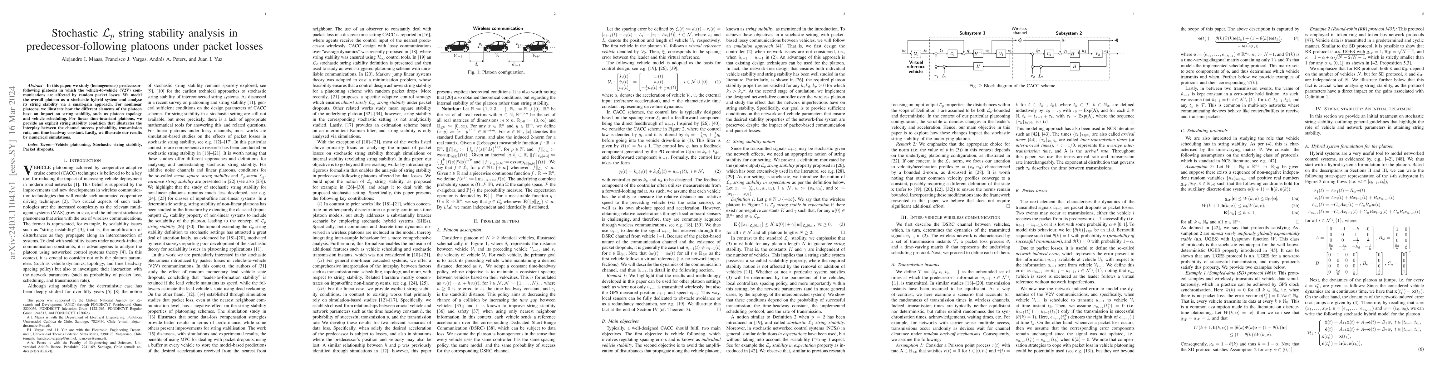 Thumbnail for Stochastic Lp string stability analysis in predecessor-following
  platoons under packet losses
