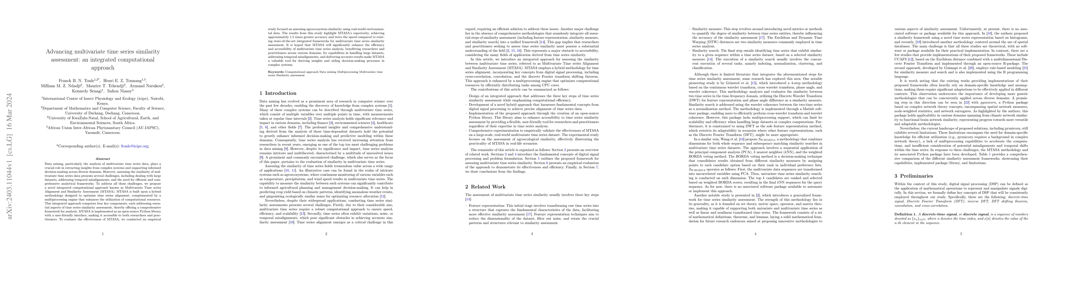 Thumbnail for Advancing multivariate time series similarity assessment: an integrated
  computational approach