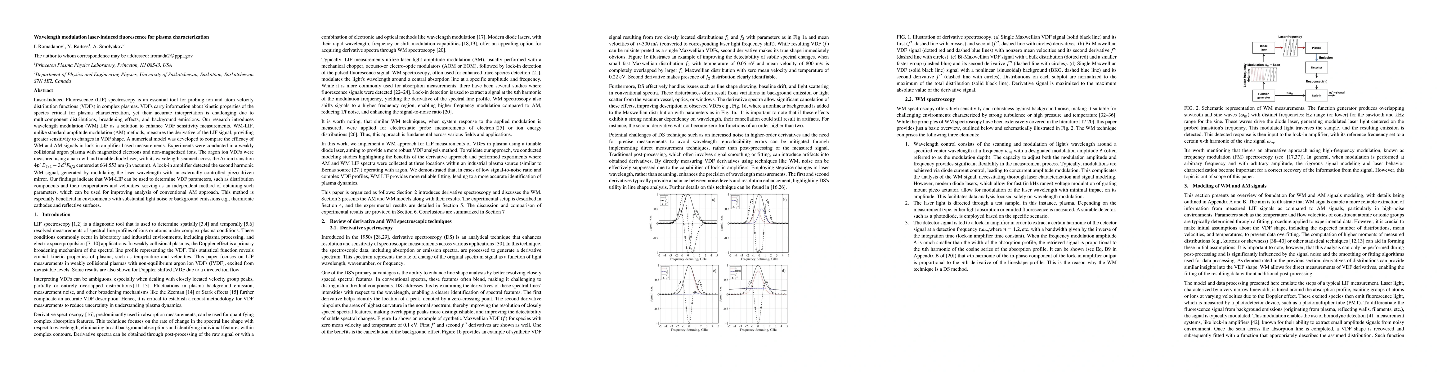 Thumbnail for Wavelength modulation laser-induced fluorescence for plasma
  characterization