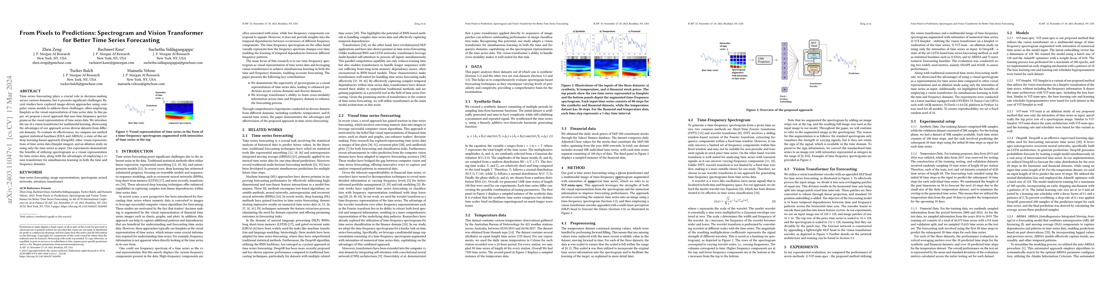 Thumbnail for From Pixels to Predictions: Spectrogram and Vision Transformer for
  Better Time Series Forecasting