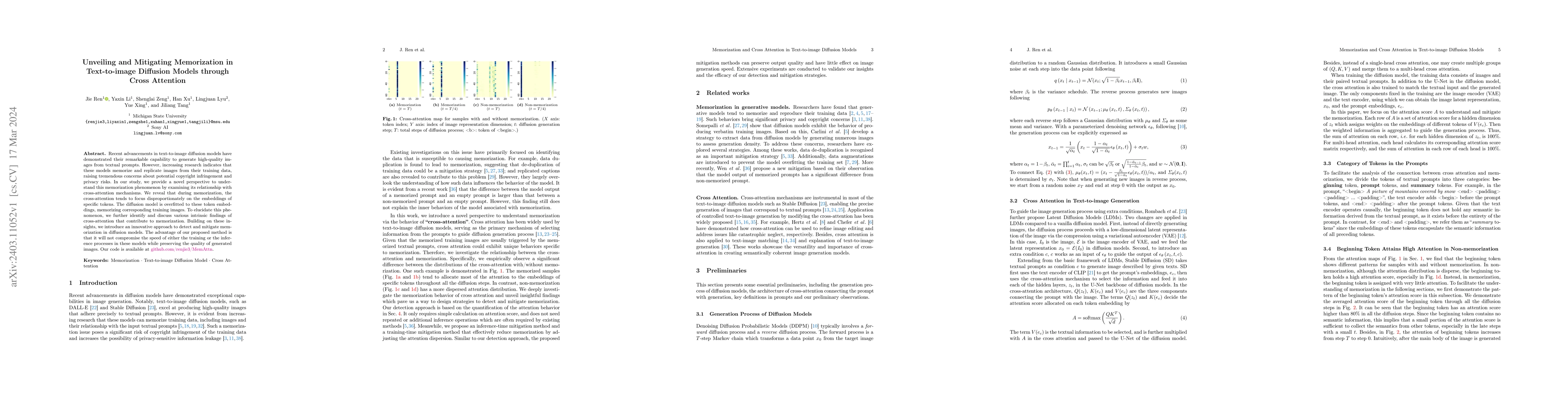 Thumbnail for Unveiling and Mitigating Memorization in Text-to-image Diffusion Models
  through Cross Attention