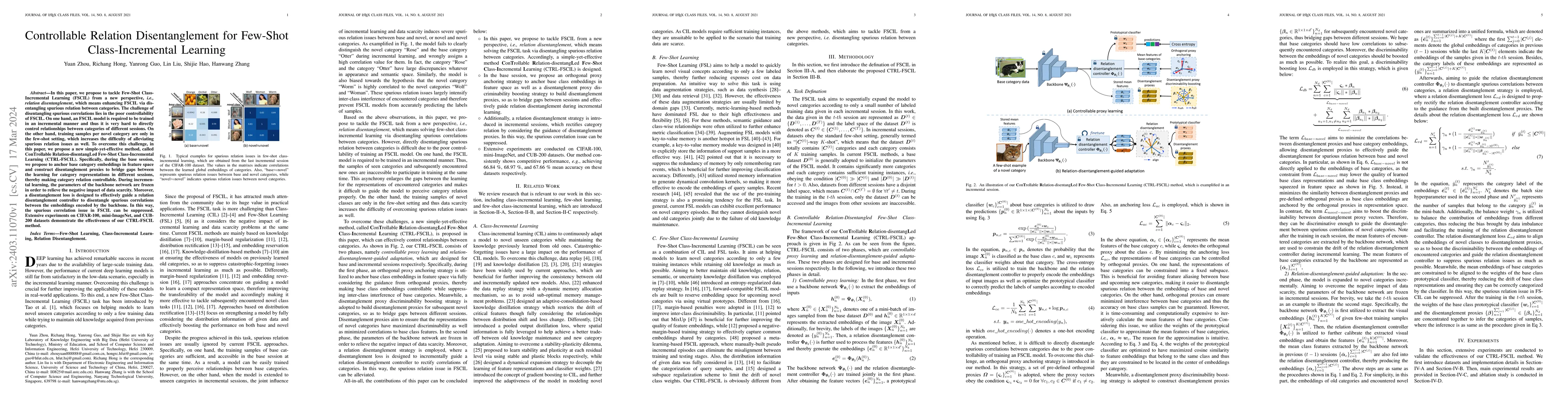 Thumbnail for Controllable Relation Disentanglement for Few-Shot Class-Incremental
  Learning