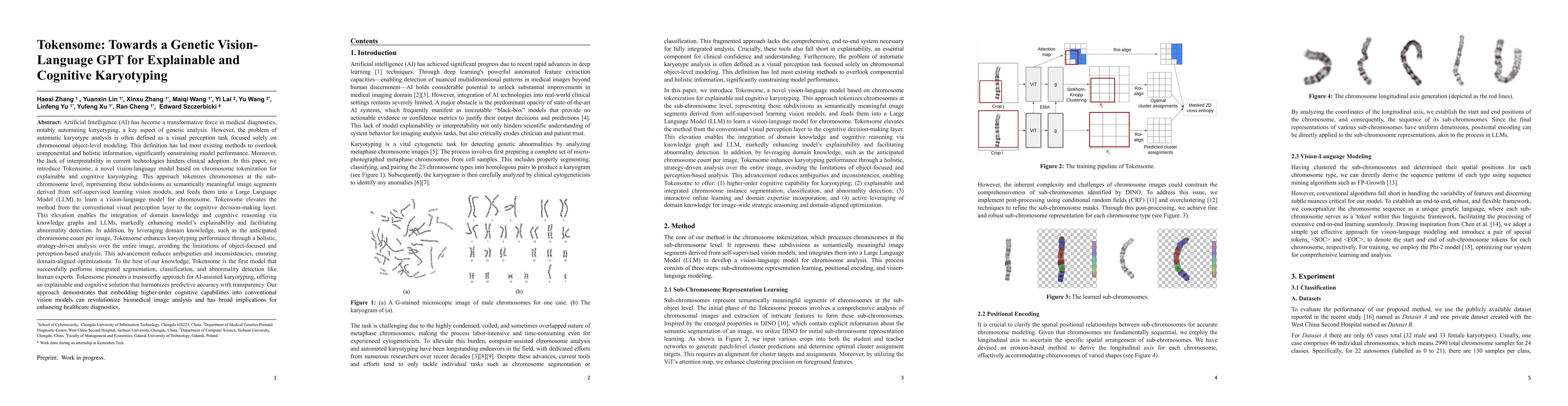 Thumbnail for Tokensome: Towards a Genetic Vision-Language GPT for Explainable and
  Cognitive Karyotyping