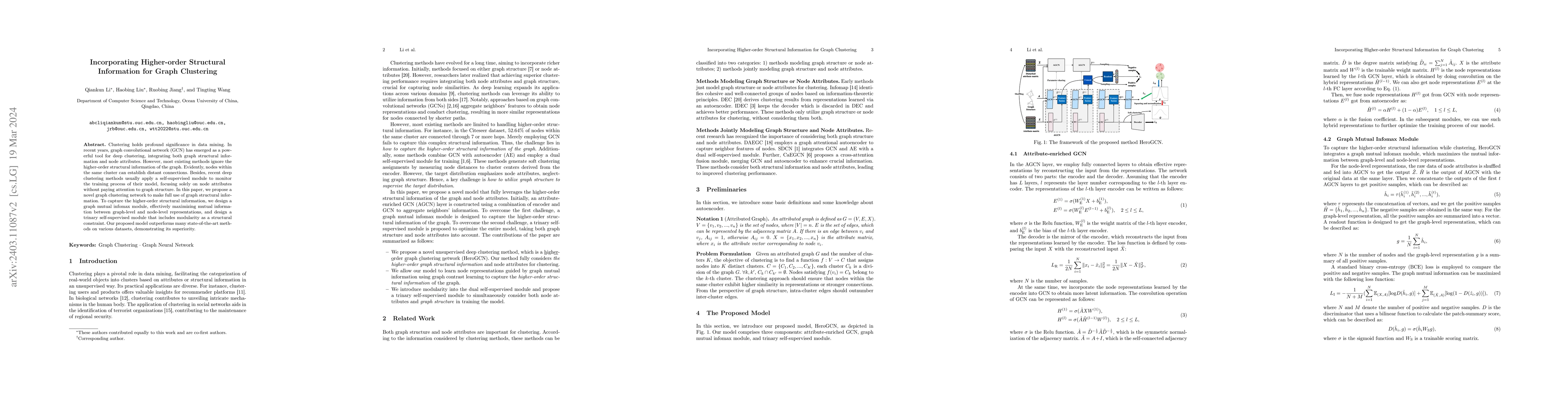Thumbnail for Incorporating Higher-order Structural Information for Graph Clustering