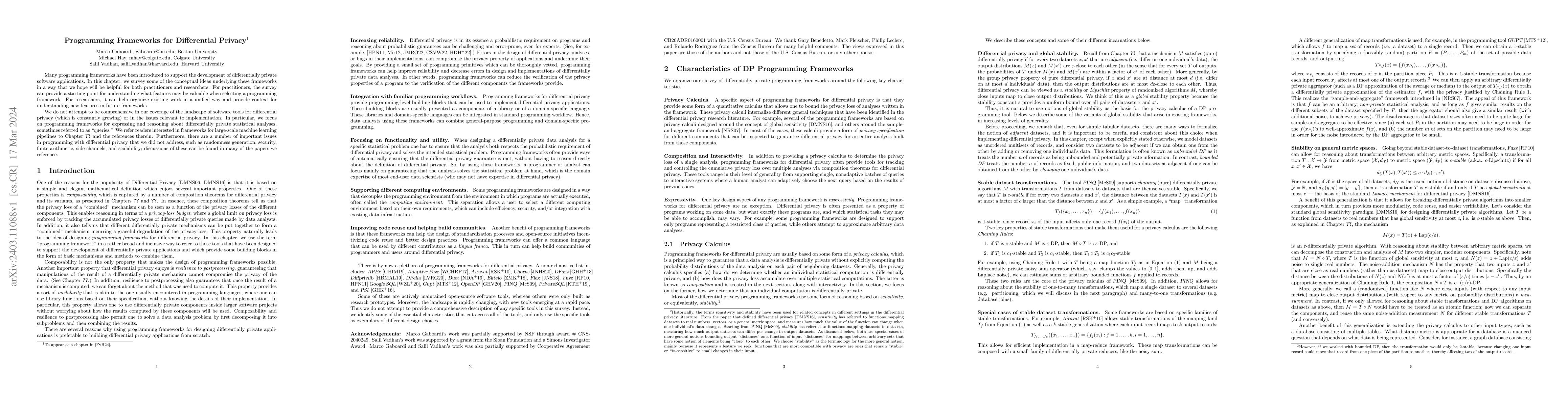 Thumbnail for Programming Frameworks for Differential Privacy