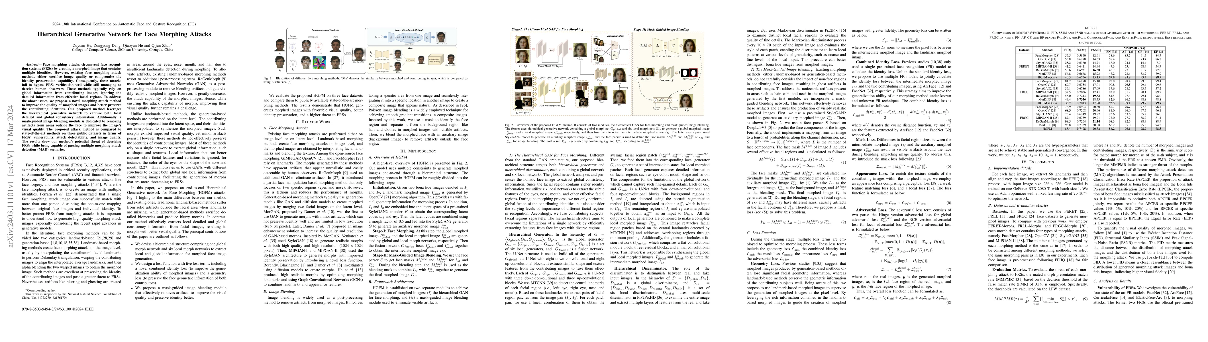 Thumbnail for Hierarchical Generative Network for Face Morphing Attacks