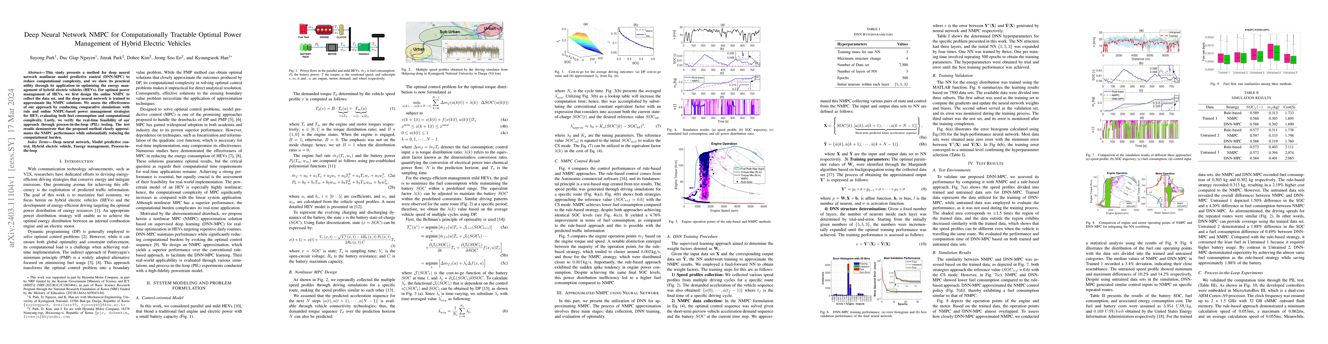 Thumbnail for Deep Neural Network NMPC for Computationally Tractable Optimal Power
  Management of Hybrid Electric Vehicle