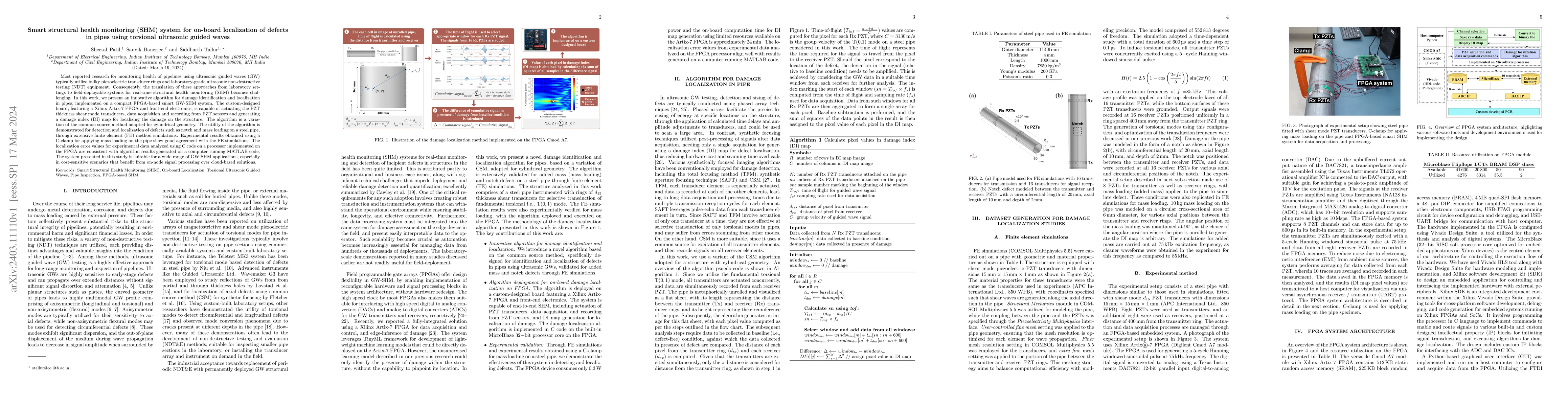 Thumbnail for Smart structural health monitoring (SHM) system for on-board
  localization of defects in pipes using torsional ultrasonic guided waves