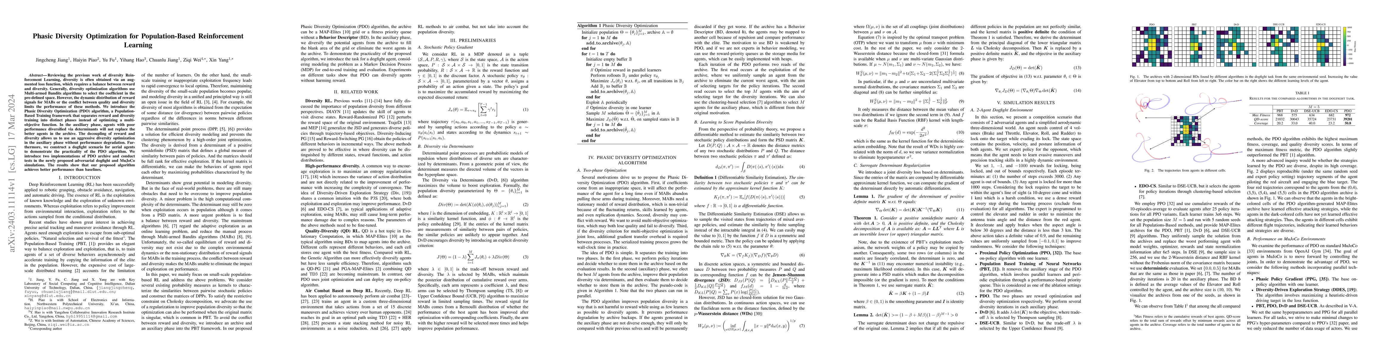 Thumbnail for Phasic Diversity Optimization for Population-Based Reinforcement
  Learning