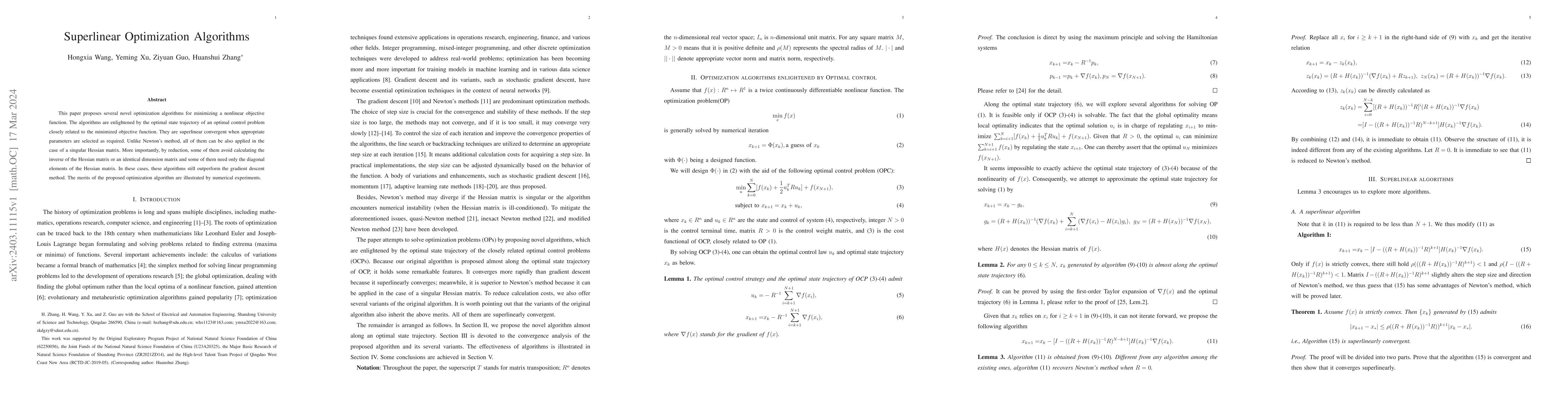 Thumbnail for Superlinear Optimization Algorithms