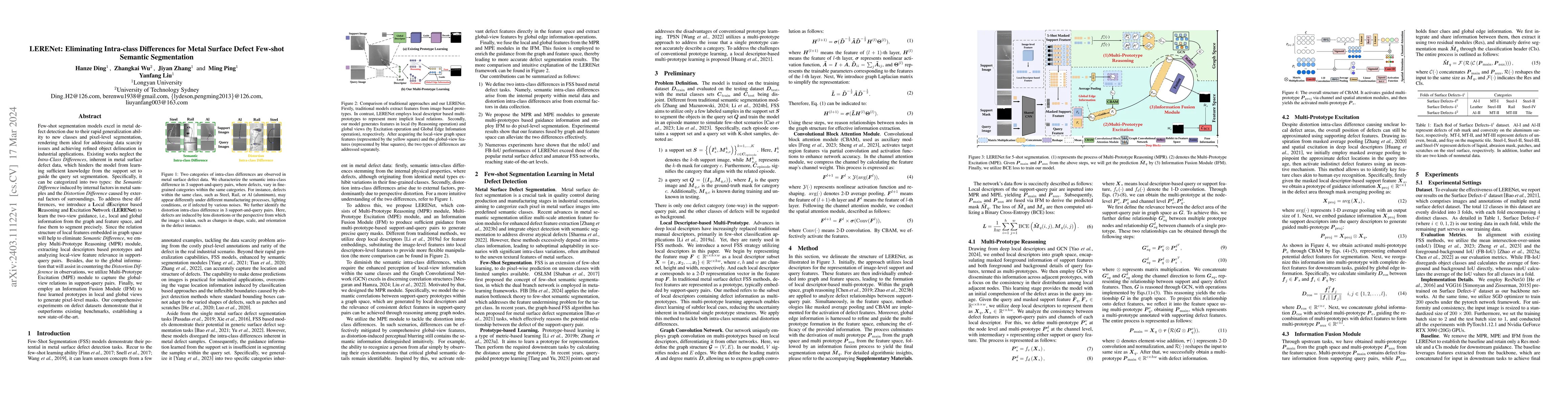 Thumbnail for LERENet: Eliminating Intra-class Differences for Metal Surface Defect
  Few-shot Semantic Segmentation