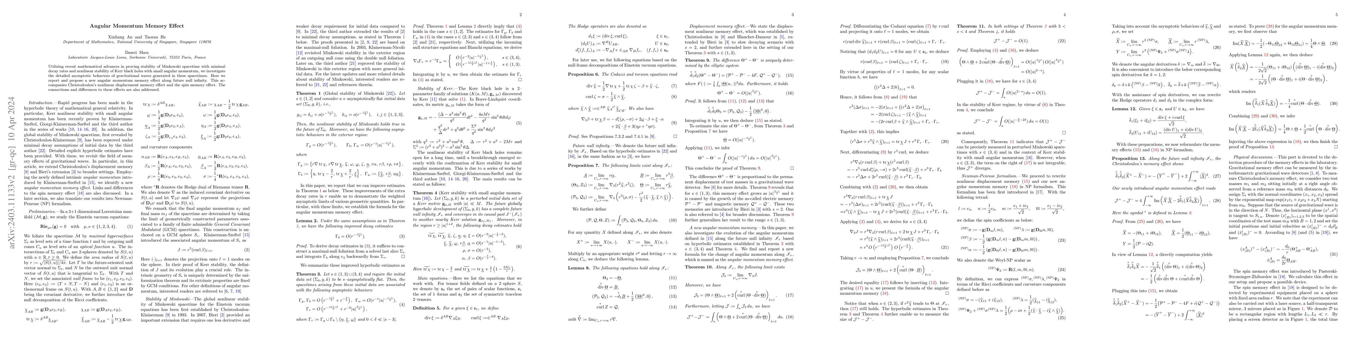 Thumbnail for Angular Momentum Memory Effect