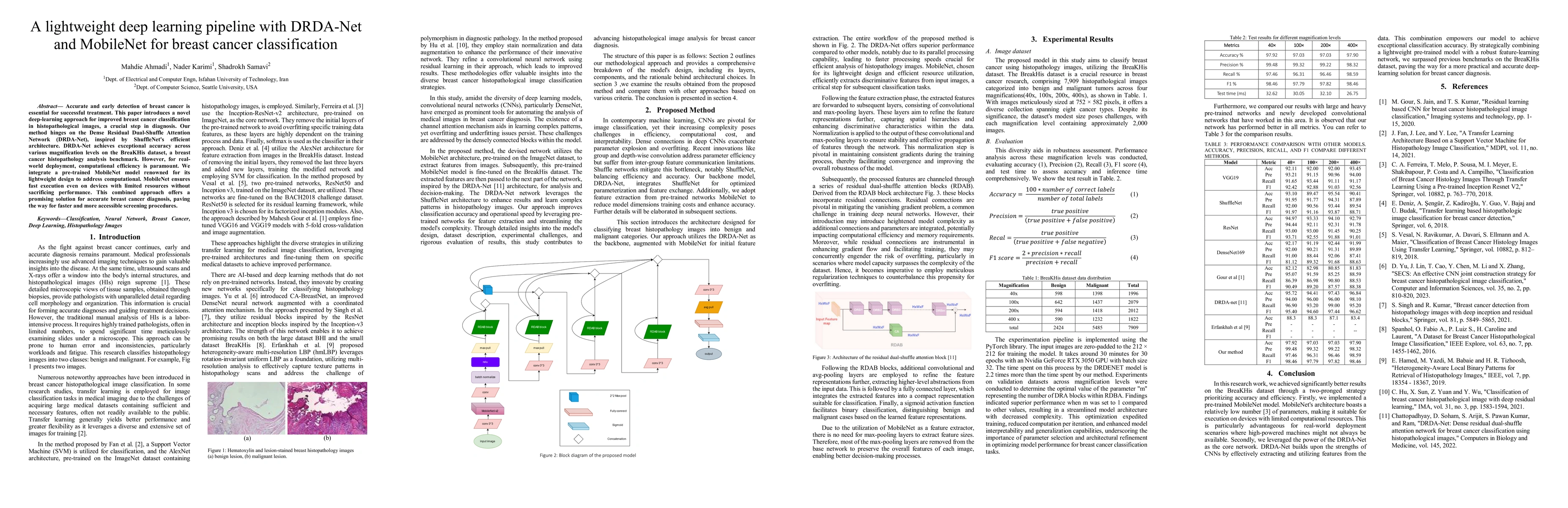Thumbnail for A lightweight deep learning pipeline with DRDA-Net and MobileNet for
  breast cancer classification