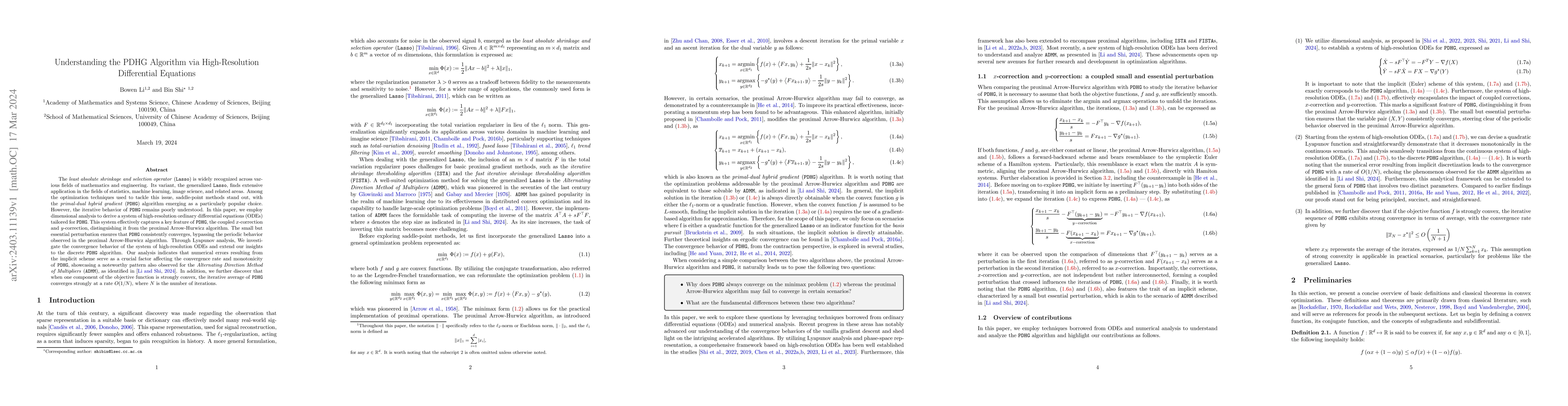 Thumbnail for Understanding the PDHG Algorithm via High-Resolution Differential
  Equations