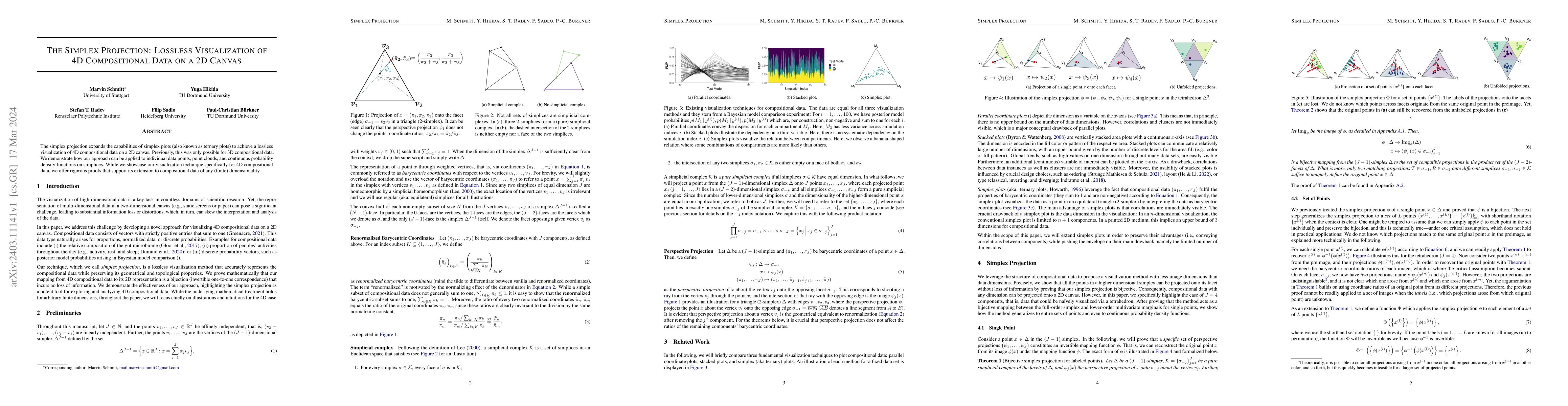 Thumbnail for The Simplex Projection: Lossless Visualization of 4D Compositional Data
  on a 2D Canvas