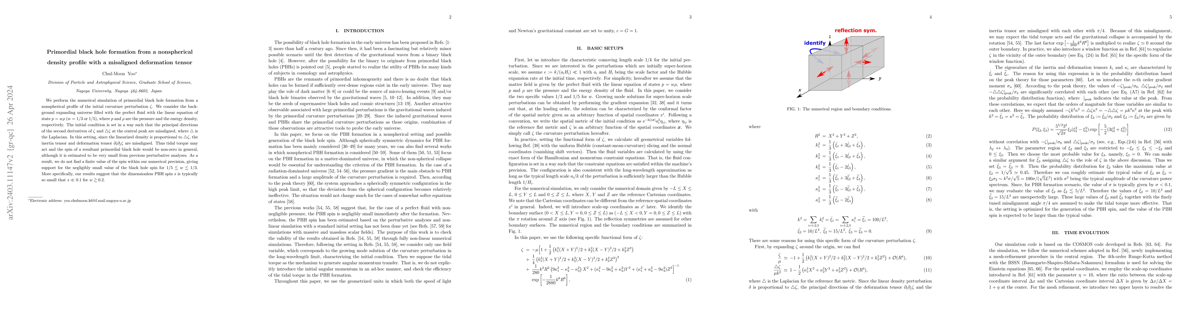 Thumbnail for Primordial black hole formation from a nonspherical density profile with
  a misaligned deformation tensor