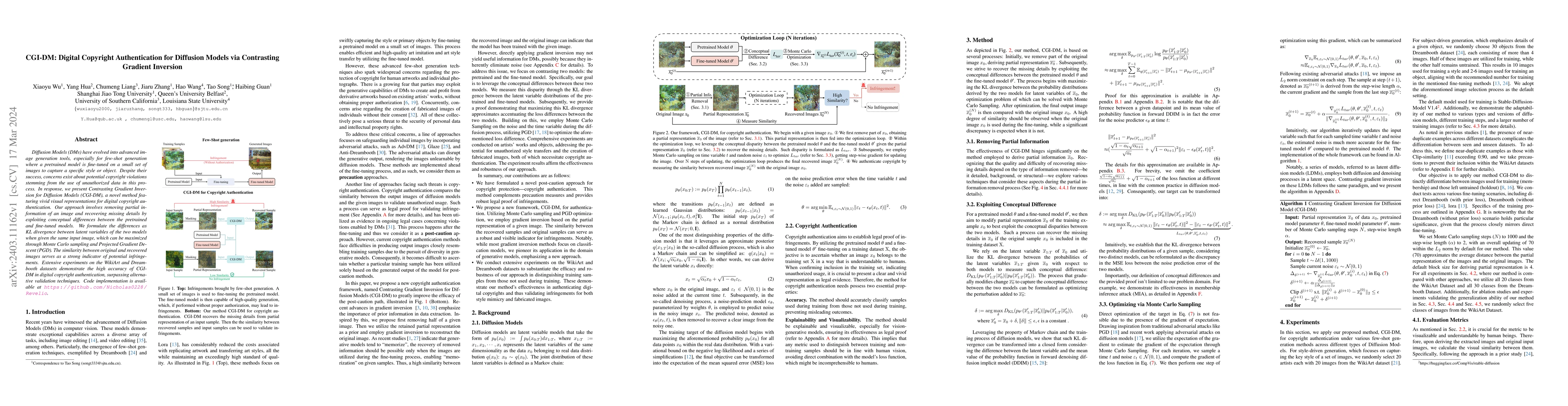 Thumbnail for CGI-DM: Digital Copyright Authentication for Diffusion Models via
  Contrasting Gradient Inversion