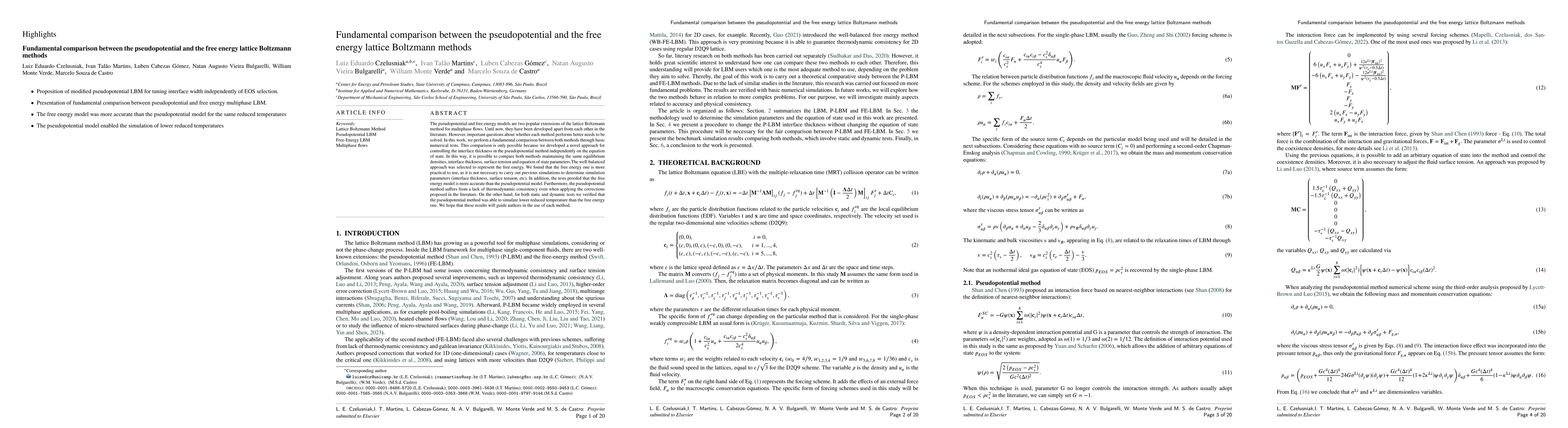 Thumbnail for Theoretical and numerical comparison between the pseudopotential and the
  free energy lattice Boltzmann methods
